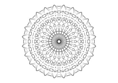 Soyut mandala sanat anahat vektörü beyaz arkaplan ep02 'de izole edildi