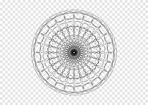 Résumé Mandala Art Outline Vector Isolé Sur Fond Transparence Ep03 — Image vectorielle