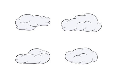 beyaz arkaplan ep161 üzerindeki bulut vektörü izole edildi