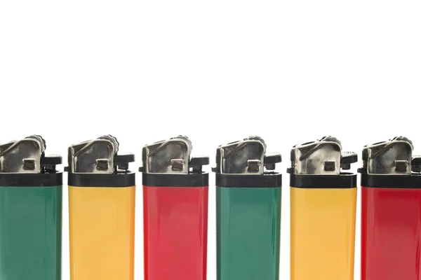 Group of lighter with rasta colors — Stock Photo, Image