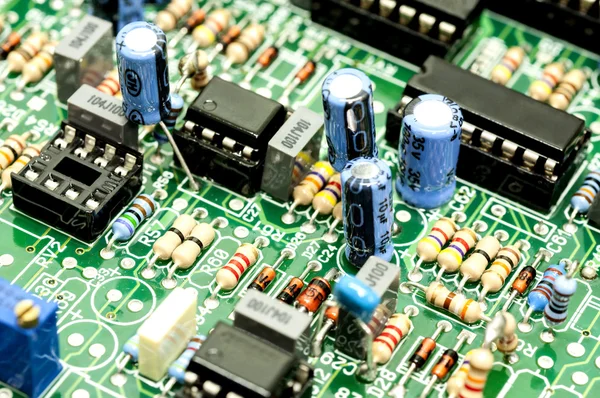 Electrical components on circuit board — Stock Photo, Image