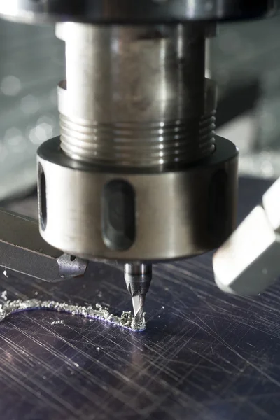 CNC metal machining by mill — Stock Photo, Image