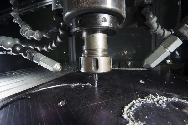 CNC metal machining by mill — Stock Photo, Image