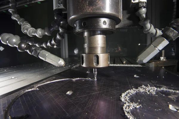 CNC metal machining by mill — Stock Photo, Image