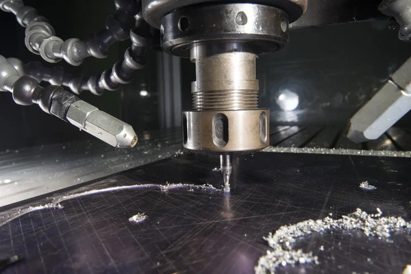 CNC metal machining by mill — Stock Photo, Image