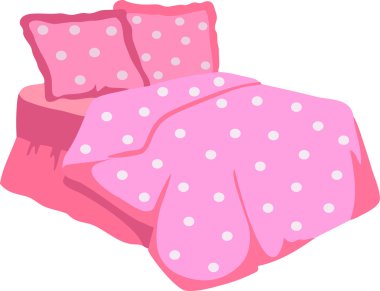 Yatak ile Pembe battaniye ve yastık