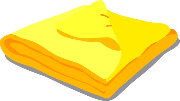 Asciugamano giallo isolato su bianco — Vettoriale Stock