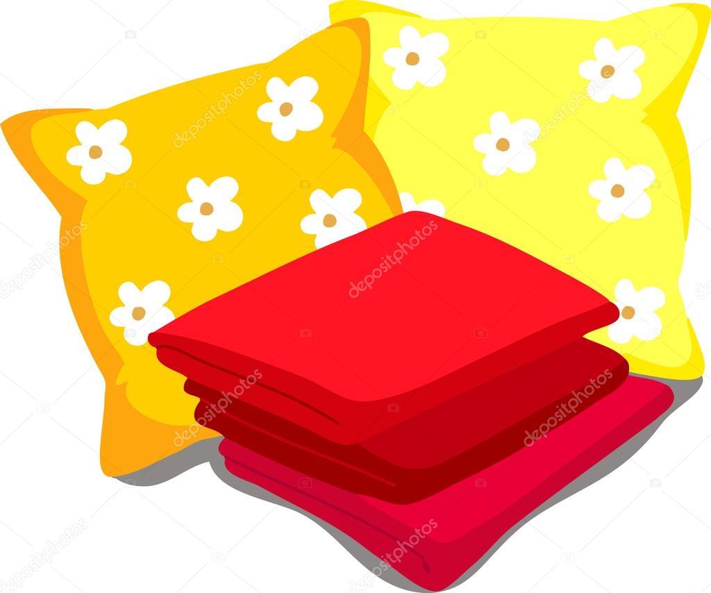 Pillows, sheets, blankets. — Stock Vector © direnko.katti 123115762