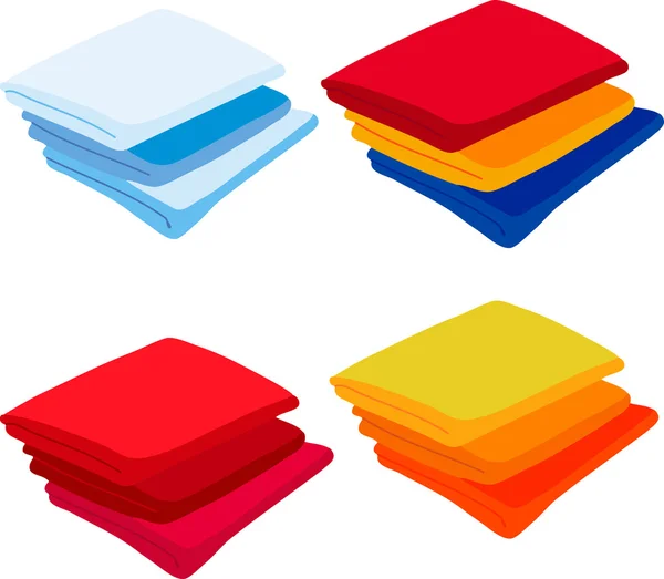 Set serviettes de couleur sur fond blanc — Image vectorielle