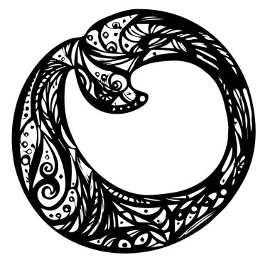 Kaligrafik harf O Vintage baş harfleri O Design Vector. Alfabe, Kaligrafi, Typography, Monogram. Siyah ve Beyaz mürekkep baskısı