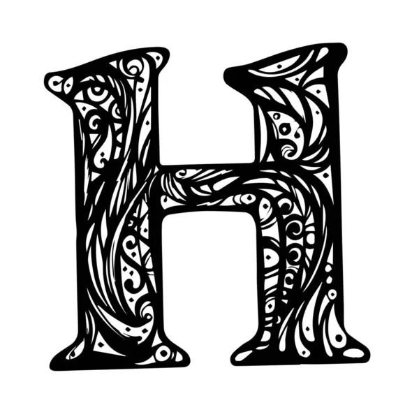 Vintage Initials Letter Vector Hand Drawn Floral Monogram Logo Letter — Stock Vector