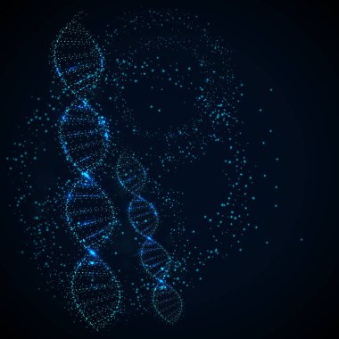 DNA molekül yapısı, Fütürist Bilim-Kurgu arayüzü, kavram teknolojisi, iletişim, dijital, ai, bilim.
