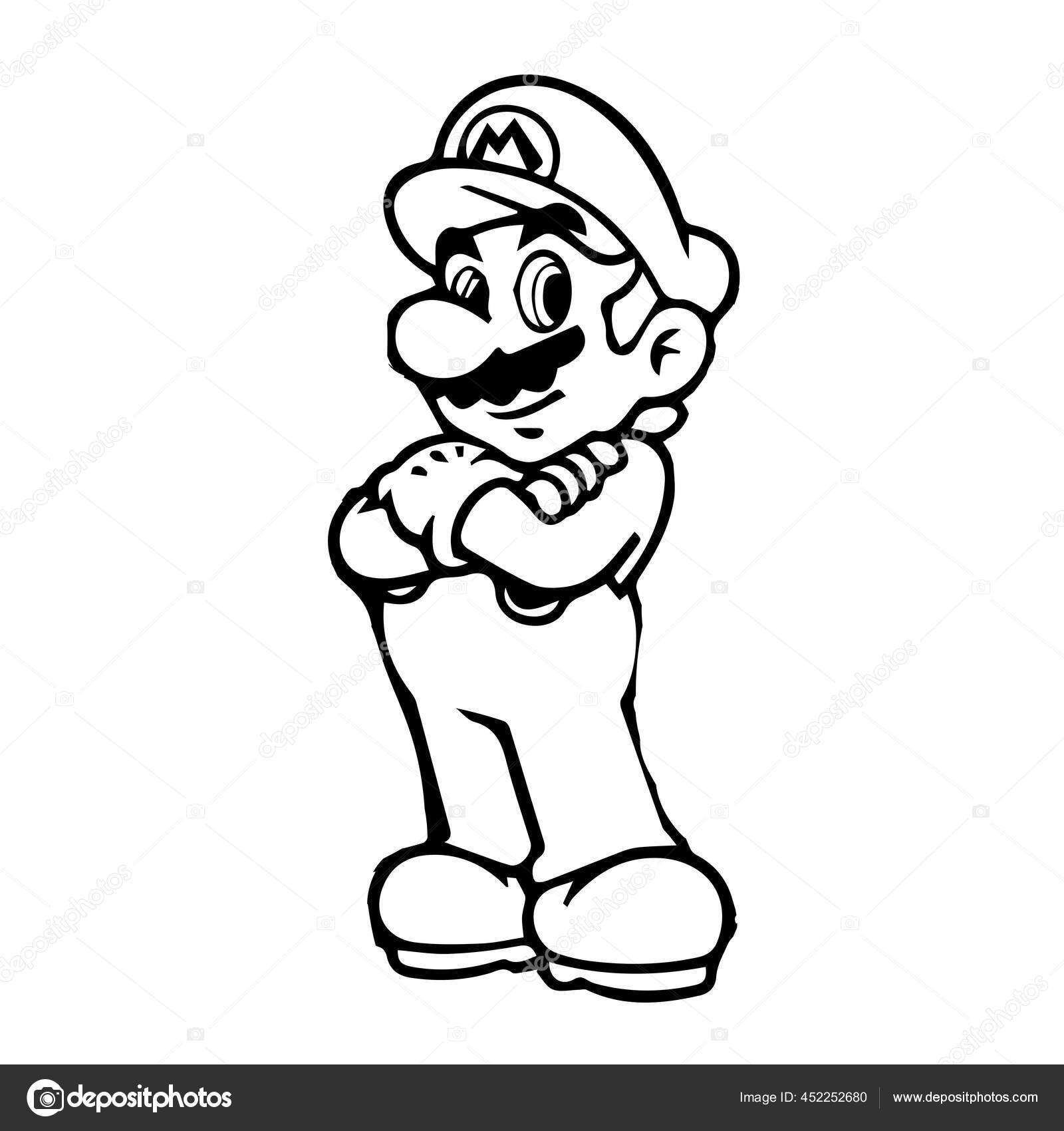 マスコットスーパーマリオのベクトルイラスト かわいいキャラクタースーパーマリオ グラフィックゲーム マスコットロゴ おもちゃ店ビジネスに適しています ストックベクター C Direnko Katti
