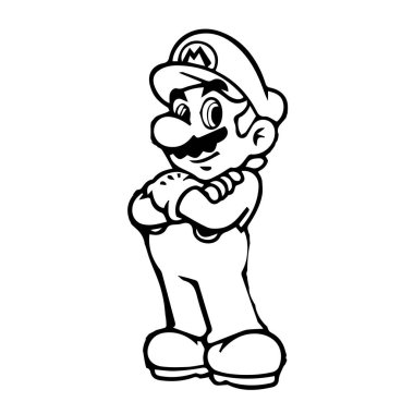 Maskot Super Mario 'nun Vektör İllüstrasyonu. Sevimli karakter süper Mario. Grafik video oyunu, maskot logosu ve oyuncakçı dükkanı için uygun..