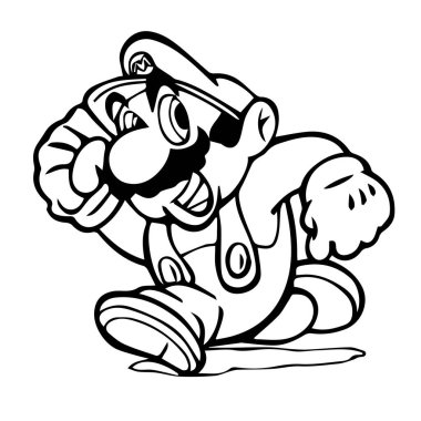 Mario pixel Art posterde Nintendo tarafından yaratılan Mario video oyunu serisinde kurgusal bir karakterdir. Maskot Super Mario 'nun Vektör İllüstrasyonu