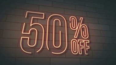 Neon İşareti Işıkları animasyon 4K video arka planında% 50 indirim.
