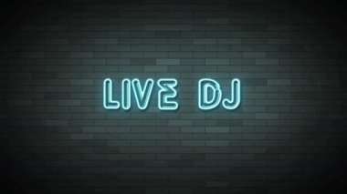 Canlı dj Neon İşaret Işıkları animasyon 4K video arkaplanı.