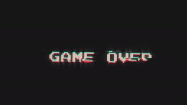 Retro oyun bitti, arızalı ileti efekt 4k video