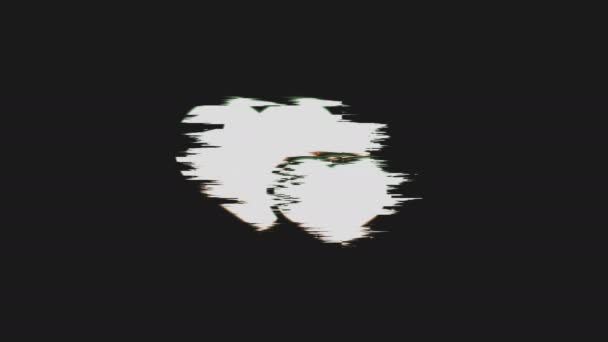 Икона Белого Сердца Эффектом Ретро Видео — стоковое видео
