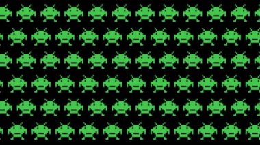 piksel canavarı animasyon arkaplan deseni .4K video.