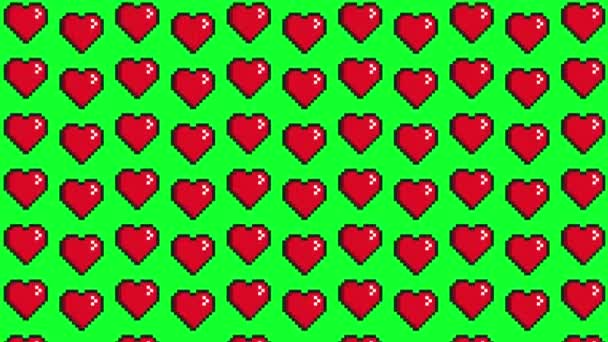 像素心脏动画背景模式 4K视频 — 图库视频影像