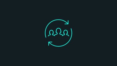 Üyelik neon ışıklı çizgi simgesi siyah arkaplanda izole edildi. hareketli animasyon 4K Video 