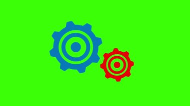 İki vites dönen animasyon 4k video .2B animasyon