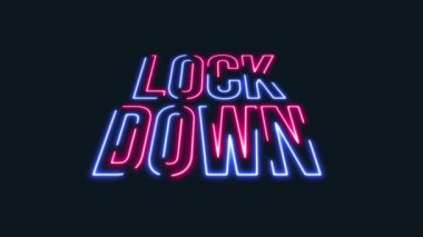 Siyah arkaplan 4K video üzerindeki Neon Parlayan metni kilitle