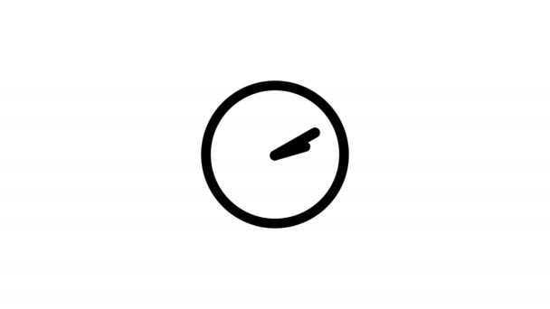 Animation Icône Clock Black Sur Fond Blanc Moving Flèches Video — Video