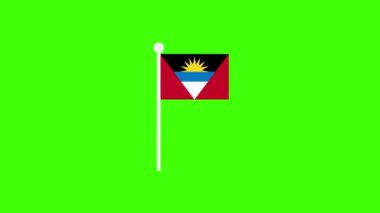 Antigua ve Barbuda bayrak animasyonu - Vektör sanatı... 4K video. Basit hareket animasyonu. Açıklayıcı video için kullanılabilir.