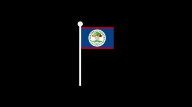 Belize bayrak animasyonu - Vektör sanatı... 4K video. Basit hareket animasyonu. Açıklayıcı video için kullanılabilir.
