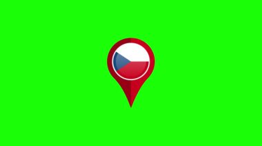 czech Republic Place Holder animasyon 4K video .Basit hareket animasyonu Açıklayıcı Video için kullanılabilir.Yeşil arkaplan