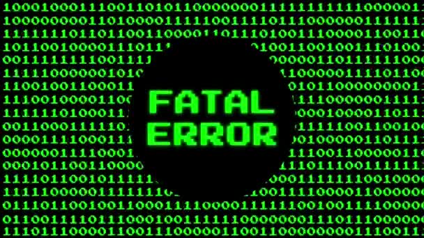 Texto Error Fatal Código Binario Video Can Ser Utilizados Para — Vídeo de stock