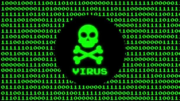 Icône Virus Sur Code Binaire Video Can Être Utilisé Pour — Video
