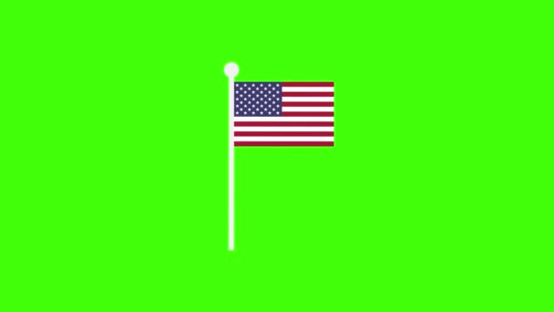 Usa Flagga Animation Vektor Konst Video Simple Motion Animation Can — Stockvideo