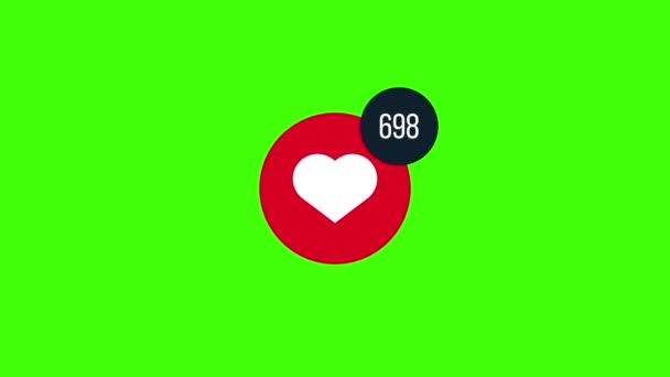 Social Media Heart Counter Video Simple Κίνηση Animation Can Χρησιμοποιηθεί — Αρχείο Βίντεο