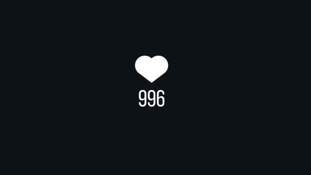 Social Media Heart Counter Video Simple Motion Animation Can Lehet — Stock videók