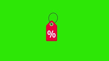 Price Tag simgesi canlandırması - Vektör sanatı... 4K video. Basit hareket canlandırması. Açıklayıcı Video için kullanılabilir.Yeşil arkaplan