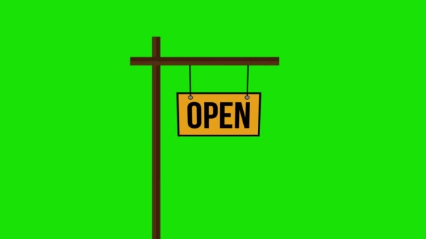 Open Sign Icon Animation Vector Art Video Simple Motion Animation — Stock Video