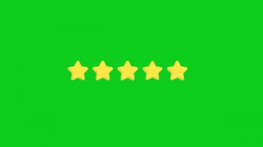 Derecelendirme yıldızları simge canlandırması - Vektör sanatı... 4K video. Basit hareket canlandırması. Açıklayıcı video için kullanılabilir. Yeşil arkaplan