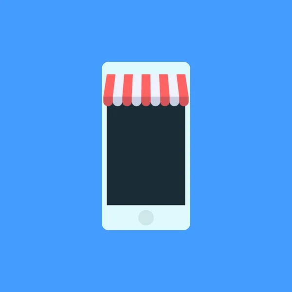 Çevrimiçi dükkan simgesi. Web UI, mobil upp, banner, poster.Vector illüstrasyon için renkli düz vektör simgesi..