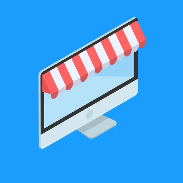 Isometrisches Online Shopping Icon Flat Design Vektor Illustration Simple Vektor — Stockvektor