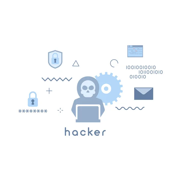 Hacker Icon Concepts Hacker Conceito Moderno Ilustração Vetorial Compras Ícone —  Vetores de Stock