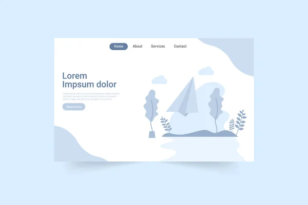 Kağıt uçak pankartı konsepti. Web UI, mobil upp, banner, Sosyal Medya Ağı, İnternet Muhasebe İniş Sayfası, Web Sayfası, poster.Vektör illüstrasyonu
