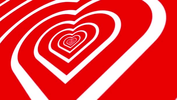 Love Hearts Nieskończony Tunel Tło Materiał Pętli — Wideo stockowe