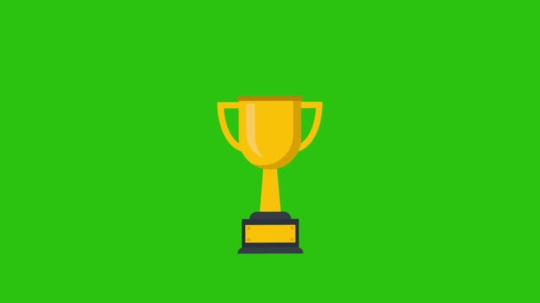 Gewinner Golden Cup Animation Gewinner Cartoon Animation Auf Green Screen — Stockvideo