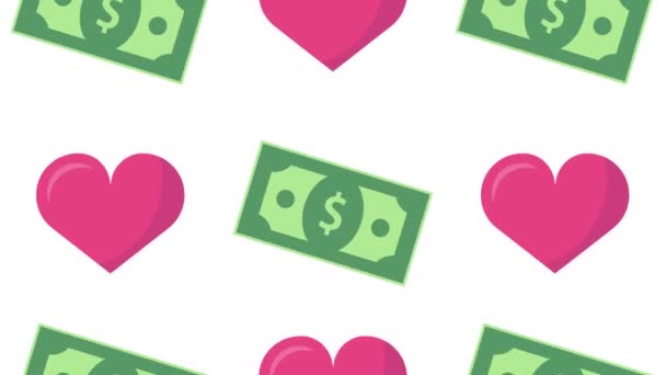 Billetes Dólar Corazón Fondo Animation Donation Campaña Para Covid19 Video — Vídeos de Stock