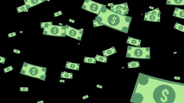 Dolar Banknotları Animasyon Gibi Uçuyor Beyazın Üzerinde Canlandırma — Stok video