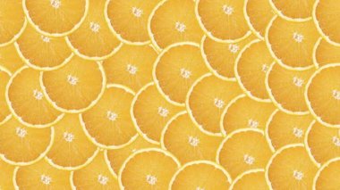 portakal dilimleri. Portakal dilimleri, portakal dilimleri. Yapı 4K Video hareketli animasyon..