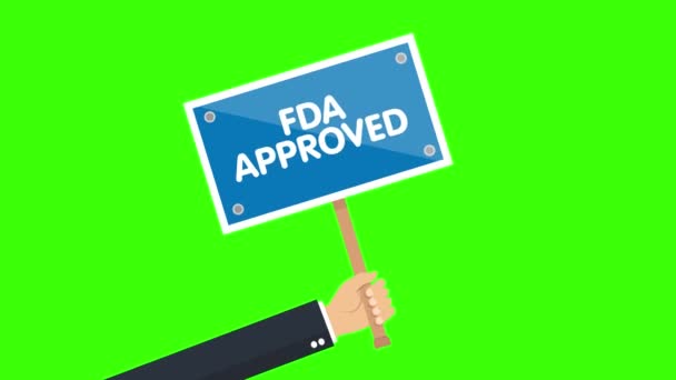 Fda Approved Sign Animation Motion Animation — Stock Video